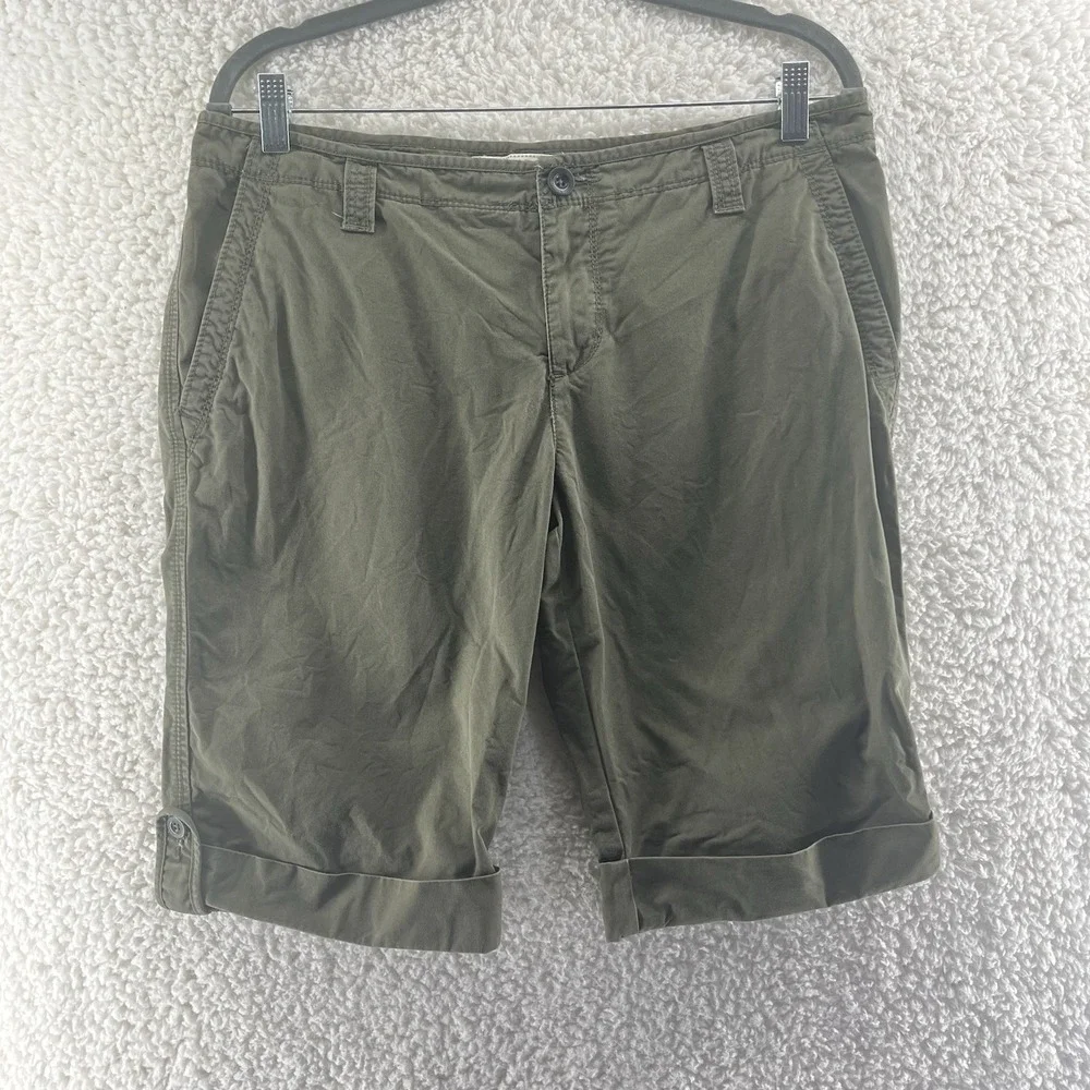 Y2K 90s Old Navy Women's Size 10 Low Rise Bermuda Shorts Green Vintage Preppy